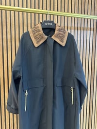 Ghisa 4710T2722 Siyah Yakası Taş İşlemeli Trenç 