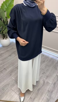 Ghisa 4710T4488 Lacivert Krep Kumaş Tunik