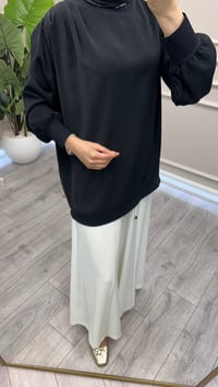 Ghisa 4710T4488 Siyah Krep Kumaş Tunik