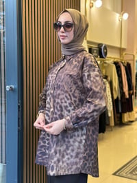 Ghisa 4710T4520 Kahve Desenli Tunik