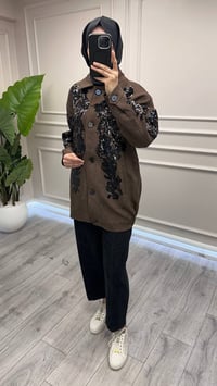 Ghisa 4711C3480 Acı Kahve Payet Detaylı Ceket