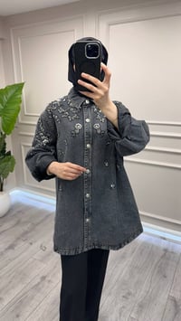 Ghisa 4711G4457 Siyah Taşlı Gömlek