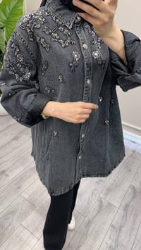Ghisa 4711G4457 Siyah Taşlı Gömlek
