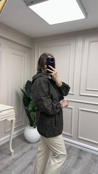 Ghisa 4711M6600 Kahve Desenli Beli Büzgülü Mont