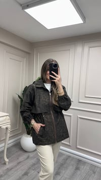 Ghisa 4711M6600 Kahve Desenli Beli Büzgülü Mont