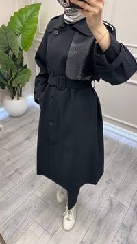 Ghisa 4711P7343 Siyah Belden Bağlamalı Pardesü