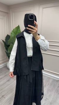 Ghisa 4711T9377 Siyah File Etek Yelekli Takım