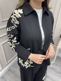 Ghisa 4711T9389 Siyah Nakış Detaylı Takım