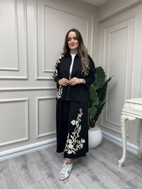 Ghisa 4711T9389 Siyah Nakış Detaylı Takım