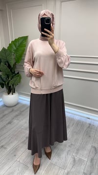 Ghisa 4720T4455 Pudra Düğme Detaylı Triko Tunik