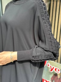 Ghisa 4730T4468 Siyah Kolları Merserize Detaylı Tunik