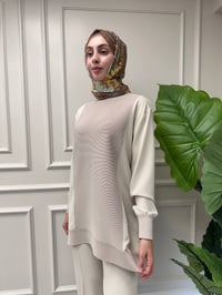Ghisa 4730T4477 Bej Merserize Detaylı Tunik