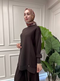 Ghisa 4730T4477 Kahve Merserize Detaylı Tunik