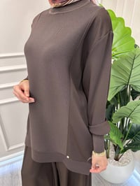 Ghisa 4730T4477 Kahve Merserize Detaylı Tunik