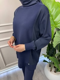 Ghisa 4730T4477 Lacivert Merserize Detaylı Tunik