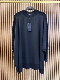 Ghisa 4730T4492 Siyah Örgü Kol Detaylı Oversize Tunik