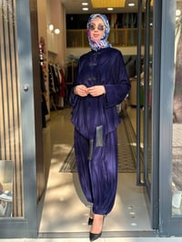 Ghisa 4731T9432 Lacivert Kadife İkili Takım