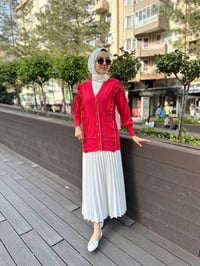 Ghisa 4KOBHRK3567 Coral Triko Fırfırlı Hırka