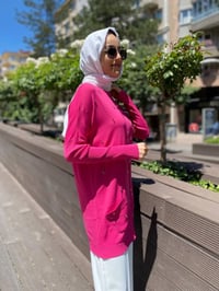 Ghisa 4YOBTNK4227 Fuşya Damla Taş Detaylı Tunik