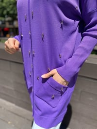 Ghisa 4YOBTNK4227 Mor Damla Taş Detaylı Tunik