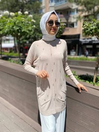 Ghisa 4YOBTNK4227 Taş Damla Taş Detaylı Tunik