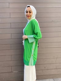 Ghisa 4YÖRHRK3620 Yeşil Yanları Düğmeli Hırka