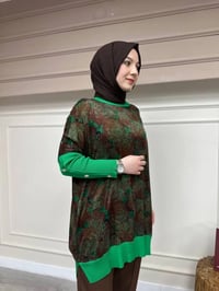 Ghisa 4YÖRTNK4583 Yeşil Düğme Detaylı Tunik