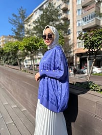 Ghisa 4YÖRTNK4611 Lila Kolları Düğme Detaylı Tunik