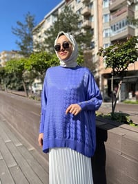 Ghisa 4YÖRTNK4611 Lila Kolları Düğme Detaylı Tunik
