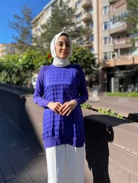 Ghisa 4YÖRTNK4612 Mor Fermuar Detaylı Tunik
