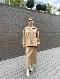 Ghisa 5KGSTKM3905 Camel Süet Etekli Takım