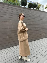 Ghisa 5KGSTKM3905 Camel Süet Etekli Takım