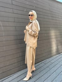 Ghisa 5KGSTKM3917 Camel Süet Etekli İkili Takım