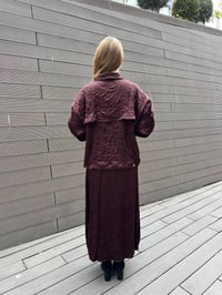 Ghisa 5KGSTKM3937 Kahve Akıcı Kırışık Kumaş Etekli Takım