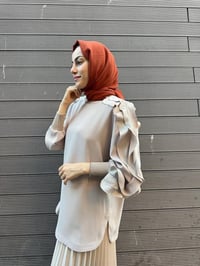 Ghisa 5KGSTNK4481 Bej Kolları Fırfırlı Tunik