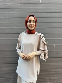 Ghisa 5KGSTNK4481 Bej Kolları Fırfırlı Tunik
