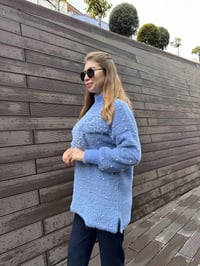 Ghisa 5KGSTNK4750 Mavi İncili Fiyonk Detaylı Tunik