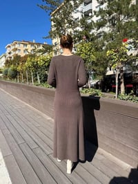 Ghisa 5KKNELB4655 Kahve Düğme Detaylı Triko Elbise