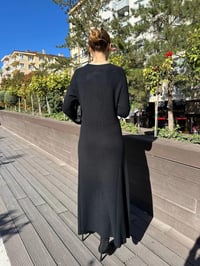 Ghisa 5KKNELB4655 Siyah Düğme Detaylı Triko Elbise
