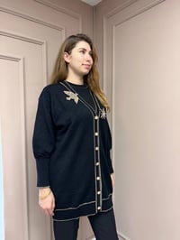 Ghisa 5KOBHRK3698 Siyah Broş Detaylı Hırka