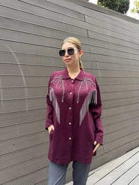 Ghisa 5KOBHRK3899 Bordo Taş Detaylı Triko Hırka