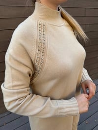 Ghisa 5KOBTNK4391 Camel Yakası Taşlı Triko Tunik
