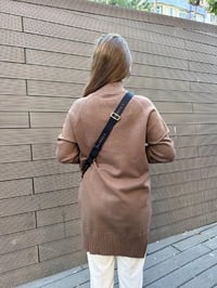 Ghisa 5KOBTNK4391 Kahve Yakası Taşlı Triko Tunik