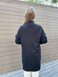 Ghisa 5KOBTNK4391 Siyah Yakası Taşlı Triko Tunik