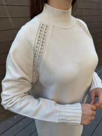 Ghisa 5KOBTNK4391 Taş Yakası Taşlı Triko Tunik