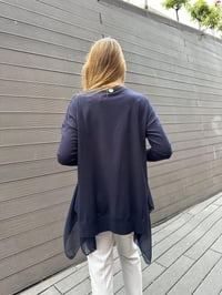 Ghisa 5KOBTNK4436 Lacivert Şifon Kumaş Detaylı Tunik