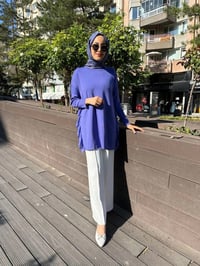 Ghisa 5KOBTNK4689 Leylak Tül Detaylı Merserize Tunik