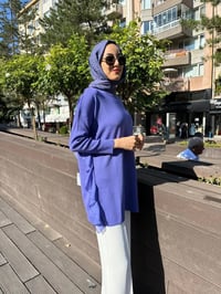 Ghisa 5KOBTNK4689 Leylak Tül Detaylı Merserize Tunik