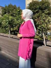 Ghisa 5KOBTNK4689 Pembe Tül Detaylı Merserize Tunik