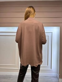 Ghisa 5KOBTNK4780 Kahve Etek Ucu Detaylı Triko Tunik